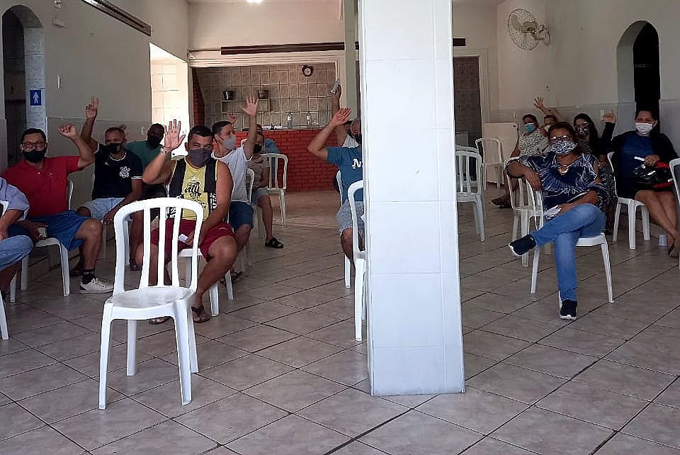 Votação em andamento na assembleia hibrida realizada pelo Residencial Victoria Park.