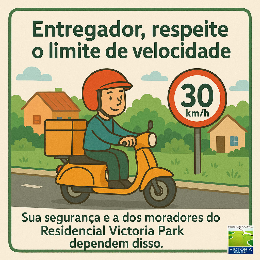 Entregador, respeite o limite de velocidade.